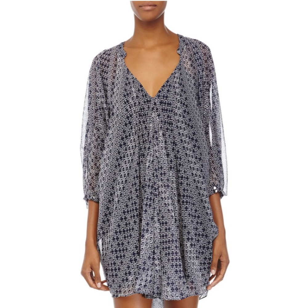 Diane von Furstenberg Fleurette Silk Chiffon Dress (Moroccan Ditsy Moonlight)